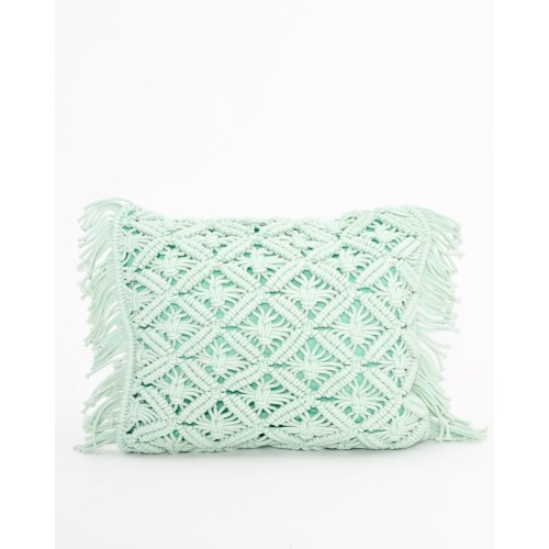 Boho Βαμβακερή Μακραμέ Μαξιλαροθήκη Φιγούρας Tagger σε 8 Αποχρώσεις 40x40cm Άκουα