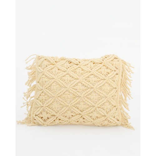 Boho Βαμβακερή Μακραμέ Μαξιλαροθήκη Φιγούρας Tagger σε 8 Αποχρώσεις 40x40cm Λεμονί