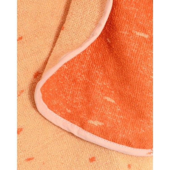 Βαμβακερό Βελουτέ Ζακάρ Παιδικό Πόντσο Πισίνας Με Άσπρες Πιτσιλιές Hicky  One Size (45x50cm) Πορτοκαλί