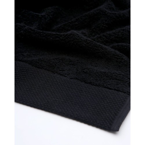 Βαμβακερή Πετσέτα με Φαρδιά Πικέ Φάσα Capital 700gsm Χειρός | 30x50cm Μαύρο