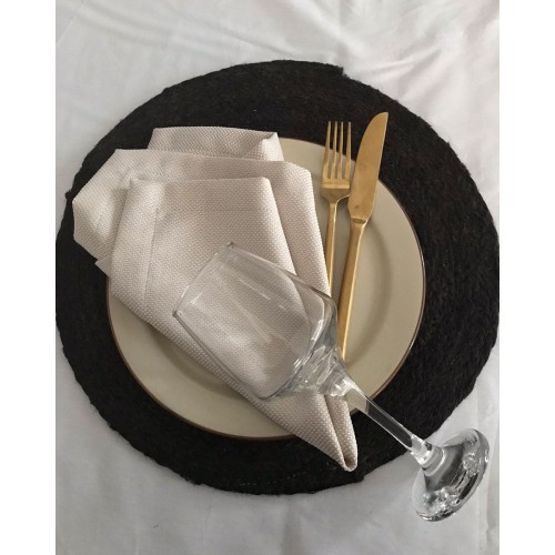 Ζακάρ Πετσέτα Φαγητού με Γαλλική Γωνία Routilio 40x40cm Μπεζ