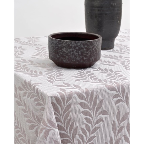 Ζακάρ Τραπεζομάντηλο με Γαλλική Γωνία Lille σε 2 Αποχρώσεις 8 ατόμων (135x220cm) Σοκολά