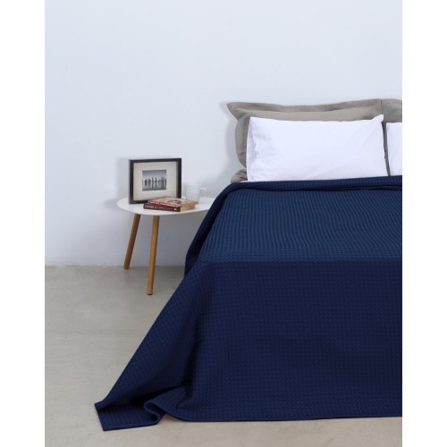Καλοκαιρινή Πικέ Βαμβακερή Κουβέρτα Raul II σε 7 Αποχρώσεις Super Υπέρδιπλη (240x270cm) Μπλε Σκούρο