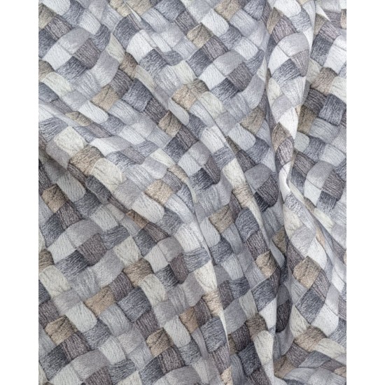 Τραπεζομάντηλο με Διαγώνιο Σχέδιο Banastro σε 2 Αποχρώσεις 6 ατόμων (140x180cm) Γκρι