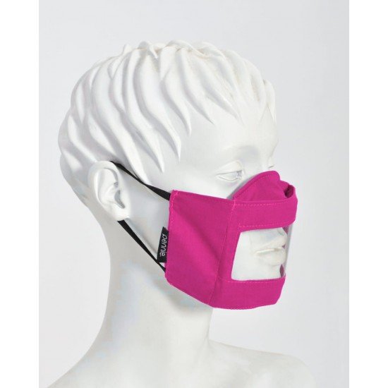 Μάσκα με Διαφάνεια #Smile Ανεμπόδιστης Επικοινωνίας 22x17cm Φούξια