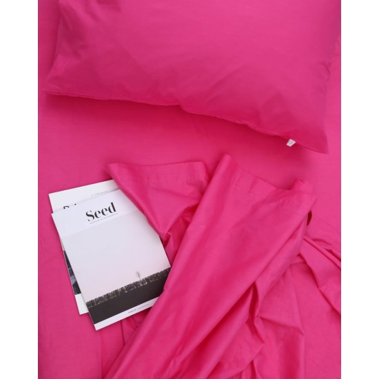 Βαμβακερό Σεντόνι με Λάστιχο Daker Υπέρδιπλη (160x200 32cm) Φούξια