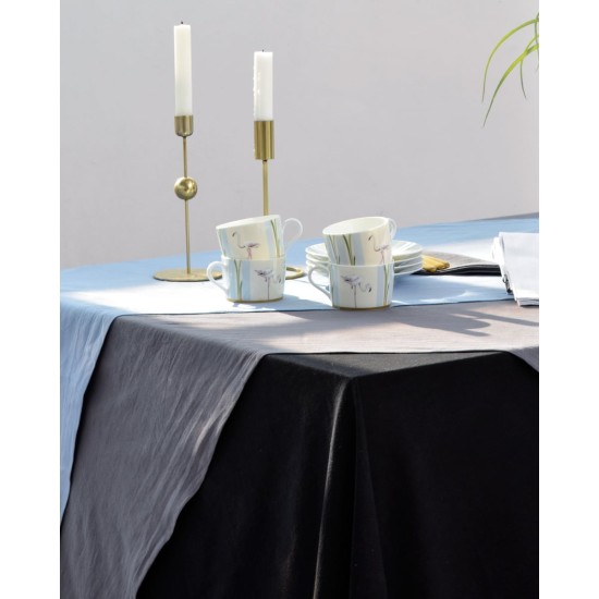 Τραπεzoμάντηλο Stonewashed Luxury σε 7 Αποχρώσεις 4 ατόμων (132x132cm) Μαύρο