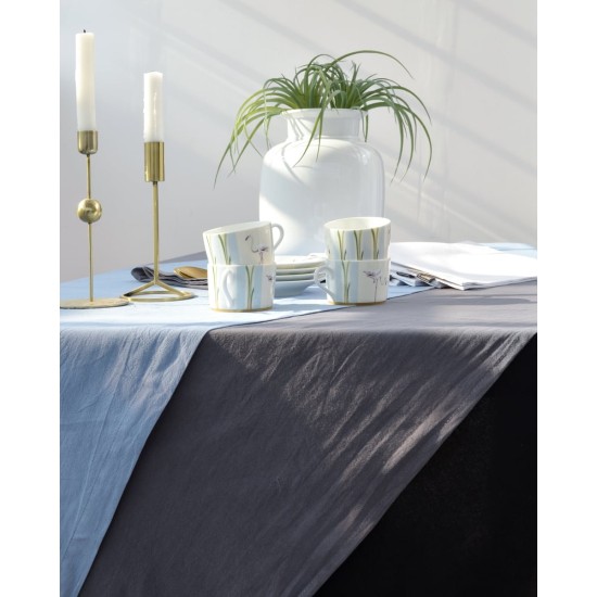 Τραπεzoμάντηλο Stonewashed Luxury σε 7 Αποχρώσεις 4 ατόμων (132x132cm) Μαύρο