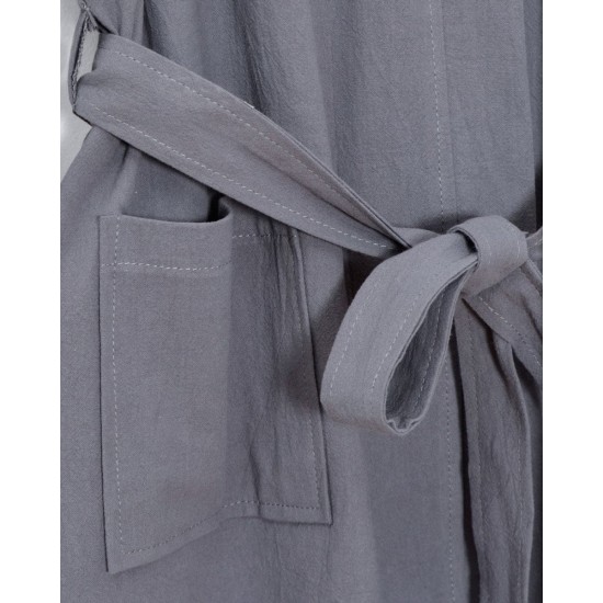 Μονόχρωμη Ρόμπα Stonewashed Luxury σε 7 Αποχρώσεις Small Ανθρακί