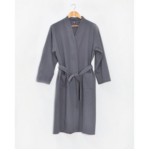 Μονόχρωμη Ρόμπα Stonewashed Luxury σε 7 Αποχρώσεις Small Ανθρακί