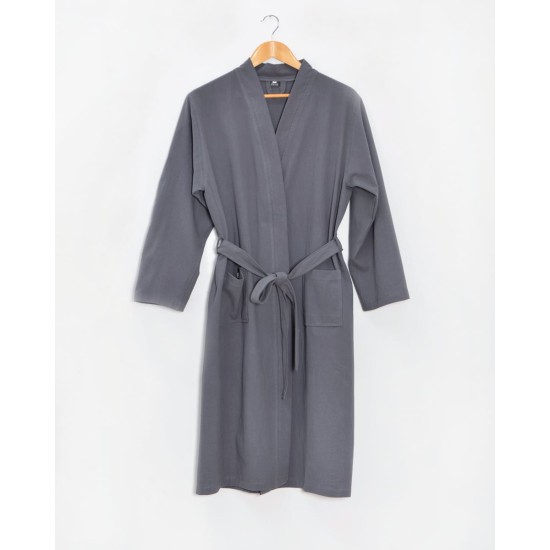 Μονόχρωμη Ρόμπα Stonewashed Luxury σε 7 Αποχρώσεις Small Ανθρακί