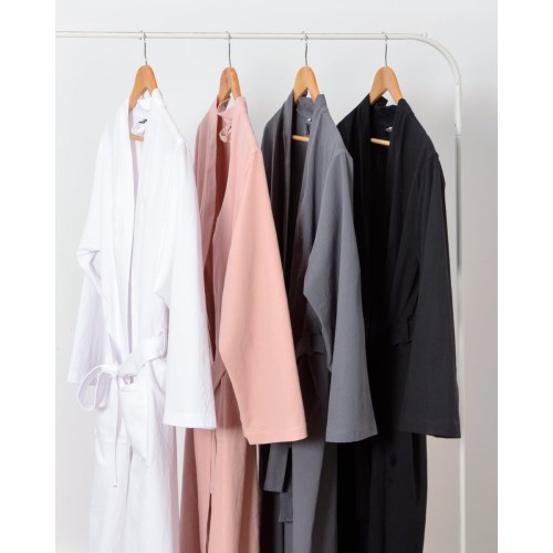 Μονόχρωμη Ρόμπα Stonewashed Luxury σε 7 Αποχρώσεις Large Μαύρο