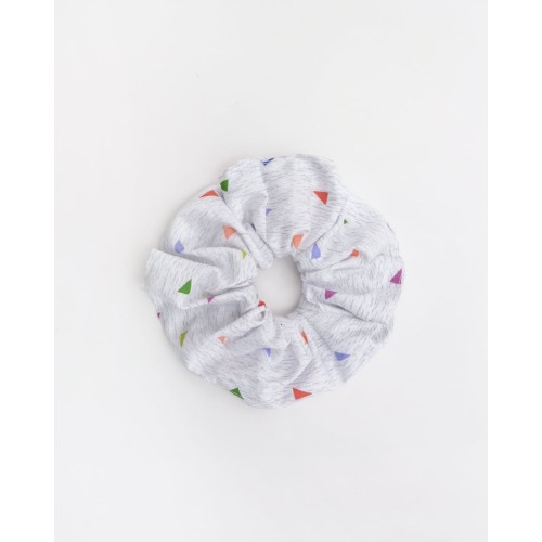 Scrunchies Λαστιχάκι Μαλλιών Triangles With Blue.  Μπλε