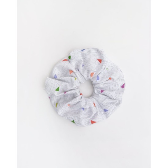 Scrunchies Λαστιχάκι Μαλλιών Triangles With Blue. Μπλε Scrunchies Λαστιχάκι Μαλλιών Triangles With Blue. Μπλε