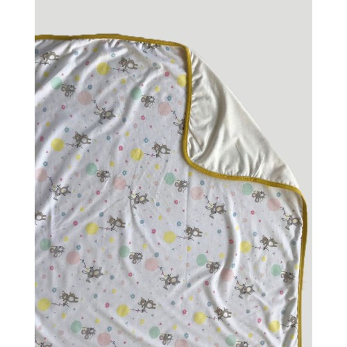Βρεφική Βαμβακερή Κουβέρτα Λίκνου με Λαγουδάκια & Αρκουδάκια Baby Hug 90x70cm.  Λίκνου (90x70cm) Άσπρο
