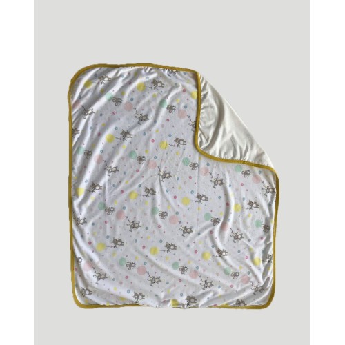 Βρεφική Βαμβακερή Κουβέρτα Λίκνου με Λαγουδάκια & Αρκουδάκια Baby Hug 90x70cm.  Λίκνου (90x70cm) Άσπρο