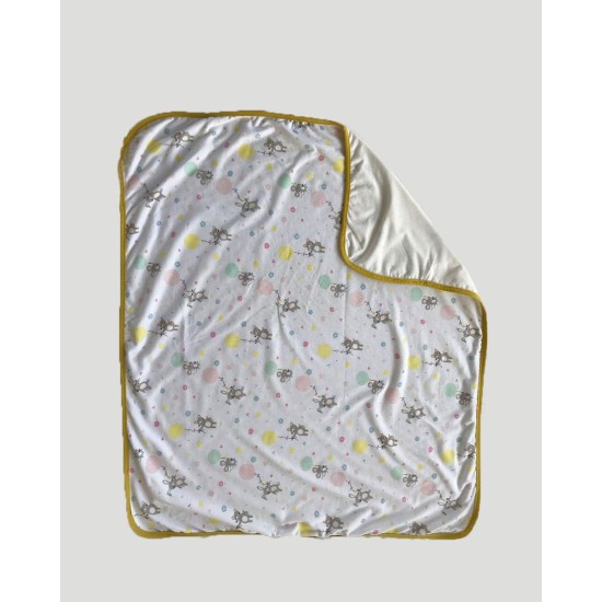 Βρεφική Βαμβακερή Κουβέρτα Λίκνου με Λαγουδάκια & Αρκουδάκια Baby Hug 90x70cm.  Λίκνου (90x70cm) Άσπρο