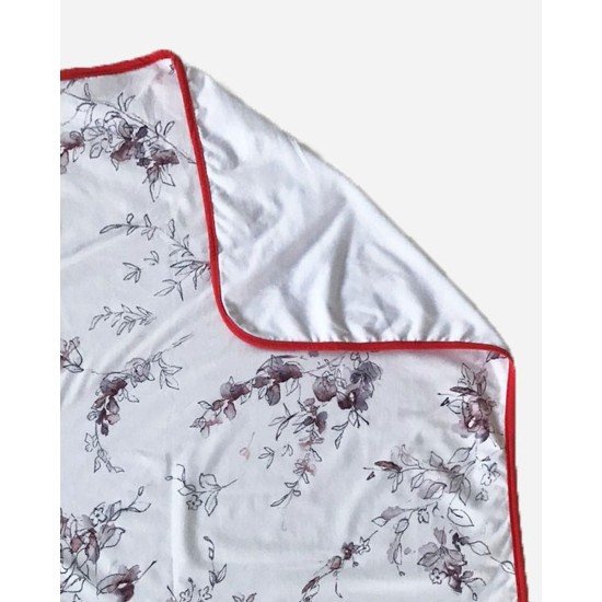 Βρεφική Βαμβακερή Κουβέρτα Λίκνου με Καφέ Κλαδιά Baby Hug 90x70cm.  Λίκνου (90x70cm) Άσπρο