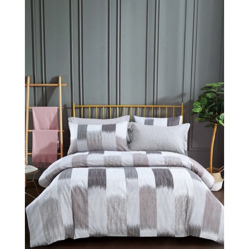 Microsilk Κομποζέ Εμπριμέ Oxford Ζεύγος Μαξιλαροθήκες Σοκολά-Καφέ Brush Nano 50x70 5cm 50x70 5cm Multi