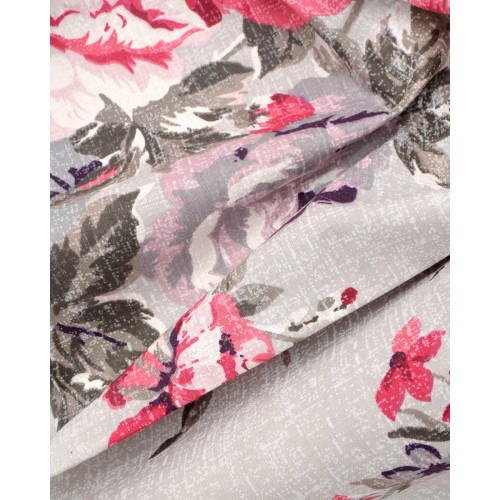 Βαμβακερό Φλοράλ Oxford Ζεύγος Μαξιλαροθήκες Camellia σε 2 Αποχρώσεις 50x70 5cm 50x70 5cm Γκρι