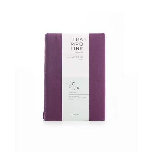 Microsilk Μονόχρωμο Πετροπλυμμένο Σεντόνι με Λάστιχο Lotus σε 3 Αποχρώσεις Ημίδιπλη (120x200 37cm) Μελιτζανί