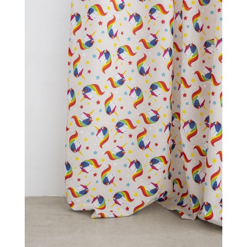Λονέτα Έτοιμη Ραμμένη Κουρτίνα Selestia Unicorn 140x260cm Στενό Φύλλο (140x260cm) Μπεζ