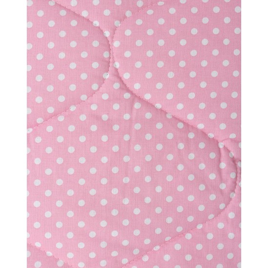 Βαμβακερή Βρεφική Πάντα Κούνιας Πουά Σχέδιο 37x155cm Ροζ