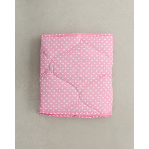 Βαμβακερή Βρεφική Πάντα Κούνιας Πουά Σχέδιο 37x155cm Ροζ