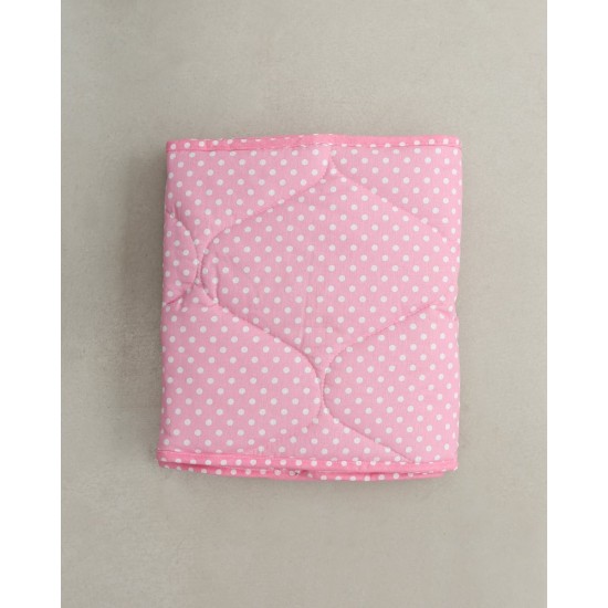 Βαμβακερή Βρεφική Πάντα Κούνιας Πουά Σχέδιο 37x155cm Ροζ