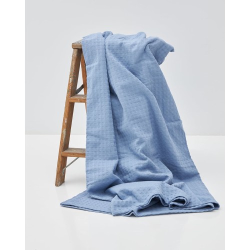 3D Καλοκαιρινή Βαμβακερή Πικέ Κουβέρτα Pereira σε 8 Αποχρώσεις Μονή (170x260cm) Μπλε Raf