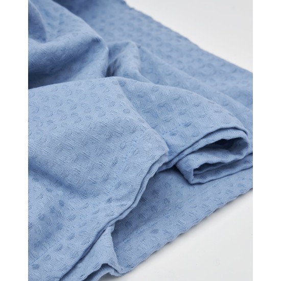 3D Καλοκαιρινή Βαμβακερή Πικέ Κουβέρτα Pereira σε 8 Αποχρώσεις Υπέρδιπλη (230x260cm) Μπλε Raf