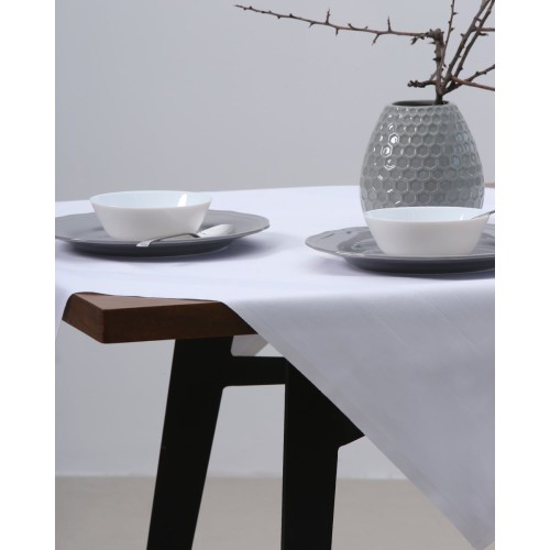 Τραπεζομάντηλο Gourmet με ζακάρ σχέδιο ρίγας 2 ατόμων | 100x100cm Άσπρο Τραπεζομάντηλο Gourmet με ζακάρ σχέδιο ρίγας 2 ατόμων | 100x100cm Άσπρο