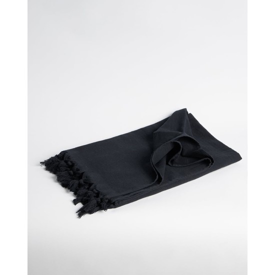 Βαμβακερή Πετσέτα Θαλάσσης Διπλής Όψης με Κρόσσια Klima σε 8 Αποχρώσεις 90x140cm Θαλάσσης | 90x170cm Μαύρο