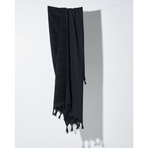 Βαμβακερή Πετσέτα Θαλάσσης Διπλής Όψης με Κρόσσια Klima σε 8 Αποχρώσεις 90x140cm Θαλάσσης | 90x170cm Μαύρο