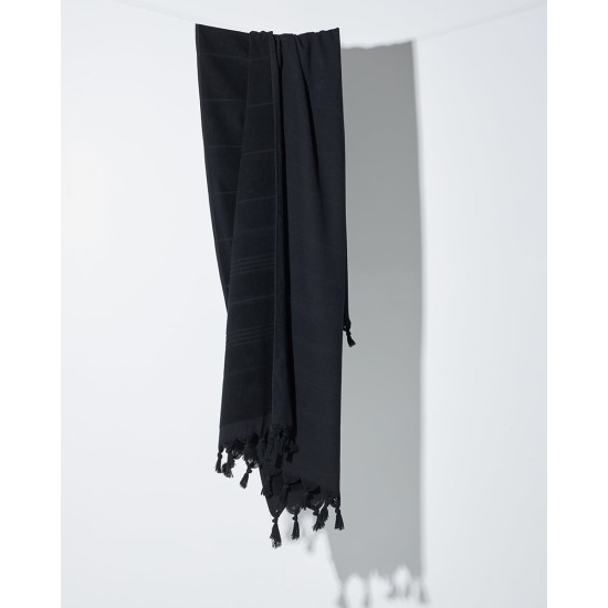 Βαμβακερή Πετσέτα Θαλάσσης Διπλής Όψης με Κρόσσια Klima σε 8 Αποχρώσεις 90x140cm Θαλάσσης | 90x170cm Μαύρο