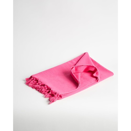 Βαμβακερή Πετσέτα Θαλάσσης Διπλής Όψης με Κρόσσια Klima σε 8 Αποχρώσεις 90x140cm Θαλάσσης | 90x170cm Φούξια