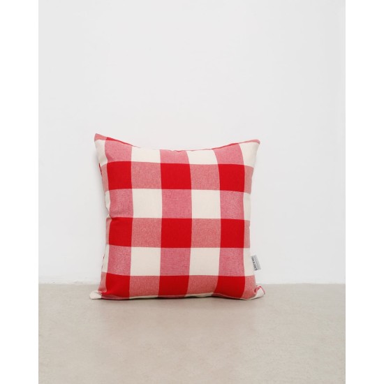 Διακοσμητική θήκη Cabanna με μεγάλο καρώ σχέδιο 35x35cm Κόκκινο