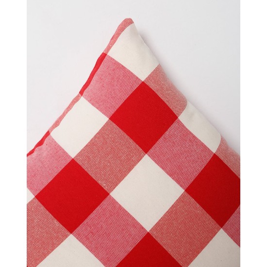 Διακοσμητική θήκη Cabanna με μεγάλο καρώ σχέδιο 35x35cm Κόκκινο