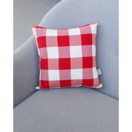 Διακοσμητική θήκη Cabanna με μεγάλο καρώ σχέδιο 35x35cm Κόκκινο