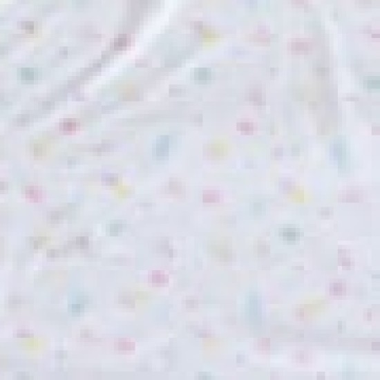 Βρεφική Βαμβακερή Κουβέρτα Λίκνου με Μπαλόνια & Λουλούδια Baby Hug 90x70cm Λίκνου (90x70cm) Άσπρο