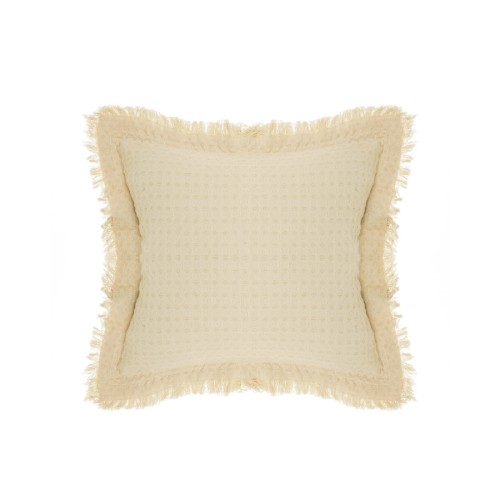 Βαμβακερή Πικέ Μαξιλαροθήκη Καναπέ Δαπέδου με Κρόσσια Carlos σε 7 Αποχρώσεις 45x45cm Πούδρα