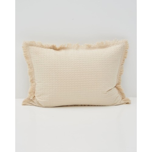 Βαμβακερή Πικέ Μαξιλαροθήκη με Κρόσσια Carlos σε 7 Αποχρώσεις 50x70cm 50x70cm Σοκολά