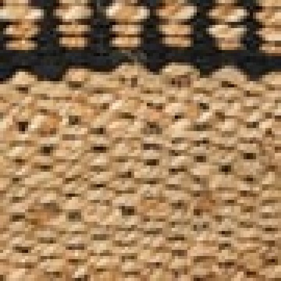 Boho Ψάθα Πλεκτό Χαλί Γιούτας Μπεζ-Μαύρο Aktaios 100x150cm Μαύρο