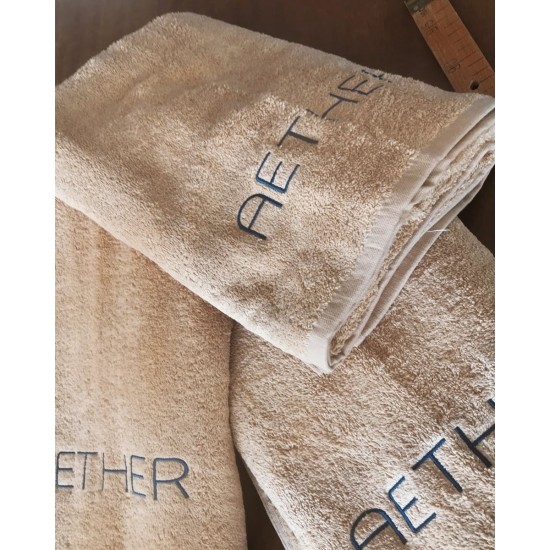 Αντιχλωριακή Βαμβακερή Πετσέτα Πισίνας Blur 480gsm 75x180cm  Λουτρού | 75x180cm Μπεζ