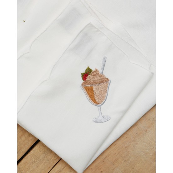 Σετ Πετσέτες Φαγητού 4 τεμ με Κέντημα Παγωτό Ice Cream 40x40cm Εκρού