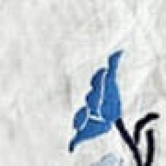 Λινό Οβάλ Σουπλά με Κέντημα Λουλούδια Μπλε Λινό Οβάλ Σουπλά με Κέντημα Λουλούδια Μπλε