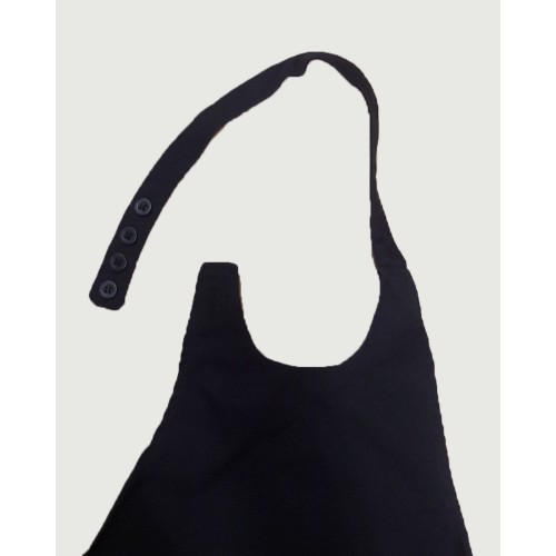 Βαμβακερή Μαύρη Ποδιά Somelier Ryan 82x107cm Μπούστο (82x107cm) Μαύρο