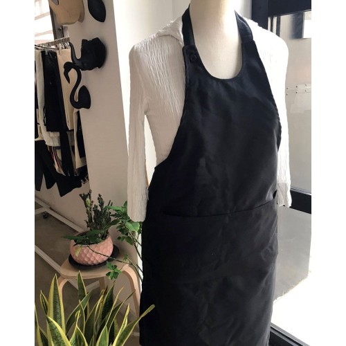 Βαμβακερή Μαύρη Ποδιά Somelier Ryan 82x107cm Μπούστο (82x107cm) Μαύρο