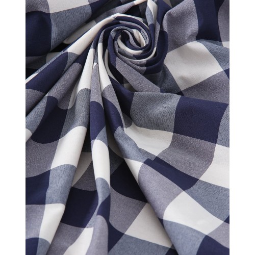 Ύφασμα Μεγάλο Καρώ Νηματοβαφή Cabanna Φ280cm σε 4 Αποχρώσεις.  Μπλε