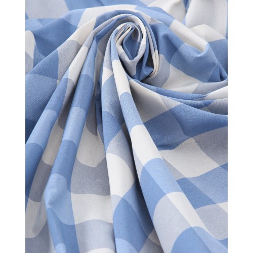 Ύφασμα Μεγάλο Καρώ Νηματοβαφή Cabanna Φ280cm σε 4 Αποχρώσεις.  Σιέλ